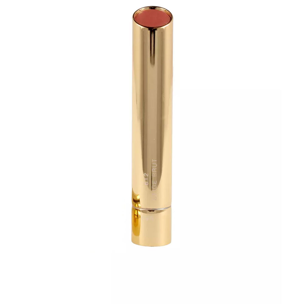 Refillable satin lipstick in beige shade, metal case and 2 g refill