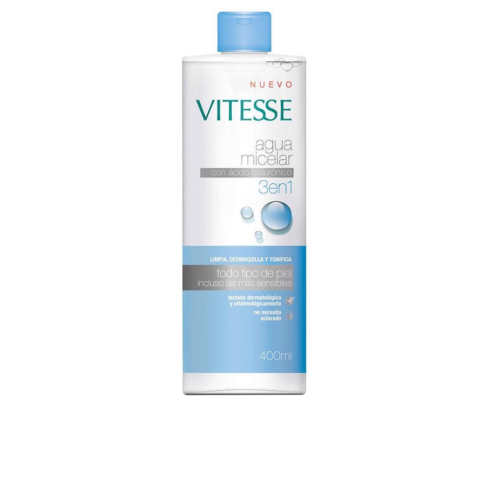 400 ml clear micellar water bottle with hydrating formula, gentle on eyes