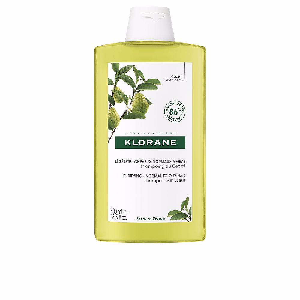 400 ml translucent shampoo bottle with citrus label, Unisex lightweight formula