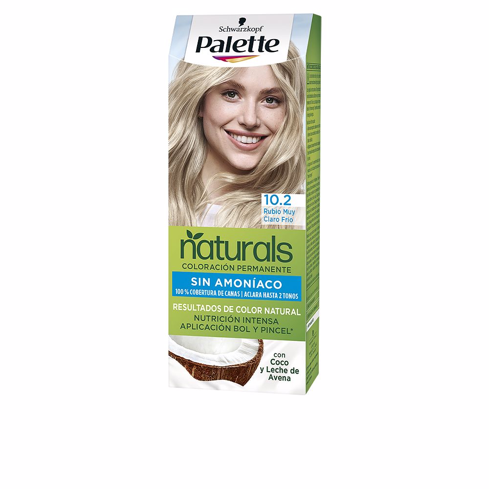Tube of very light cool blonde permanent hair colour cream with applicator brush
