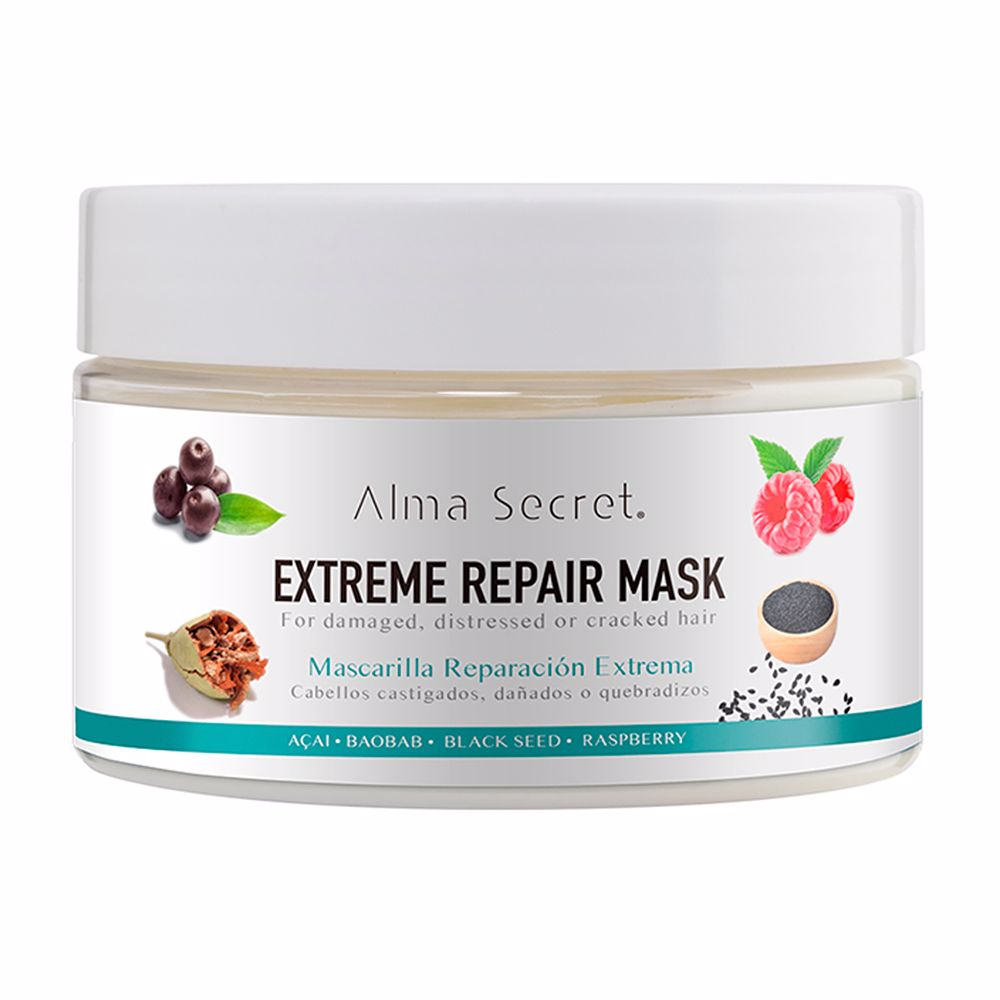250 ml jar of extreme repair hair mask; creamy texture, botanical oil blend
