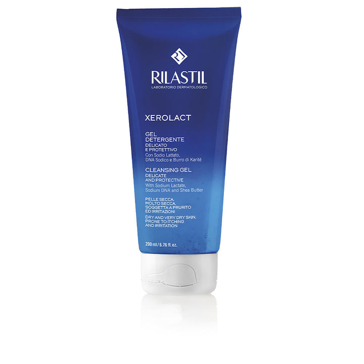 200 ml clear bottle of gentle shea cleansing gel for dry, sensitive Unisex skin