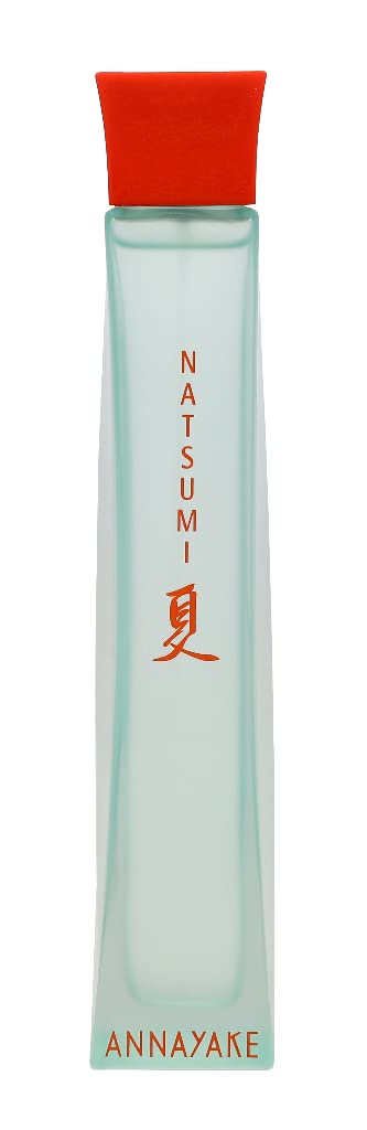 Clear glass perfume bottle labelled Natsumi, 100 ml, fruity floral eau de toilette for Women