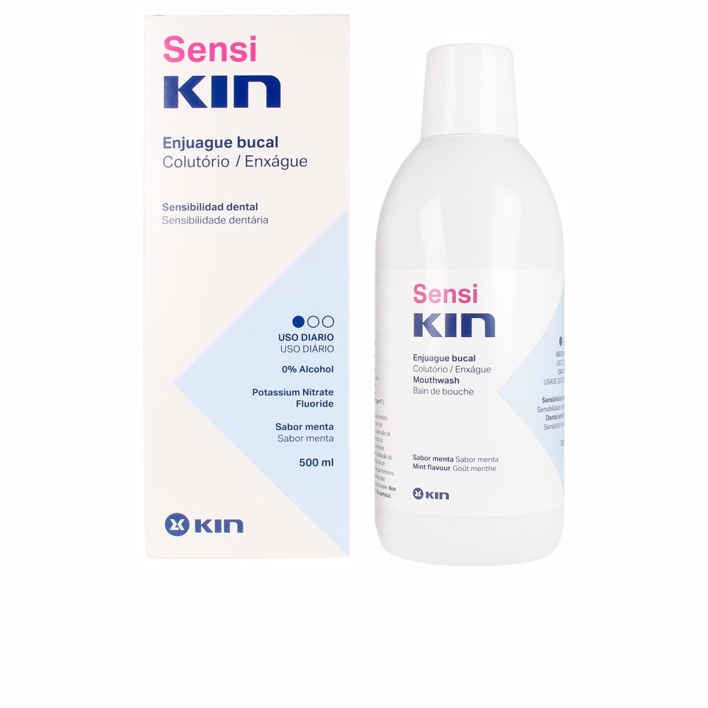 500 ml clear bottle of Sensikin desensitising mouthwash for Unisex use