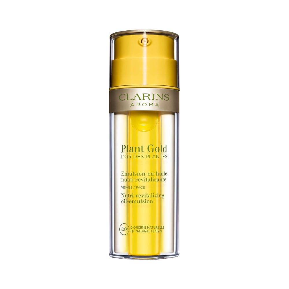 35 ml glass vial of biphasic orchid oil emulsion for Women, plant oils visible