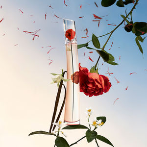 Red glass perfume bottle, 30 ml, floral-spice eau de parfum for Women