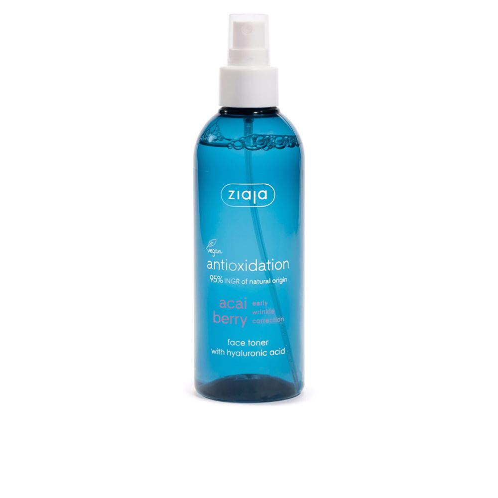 200 ml spray bottle of açaí hydrating facial tonic with soft purple label