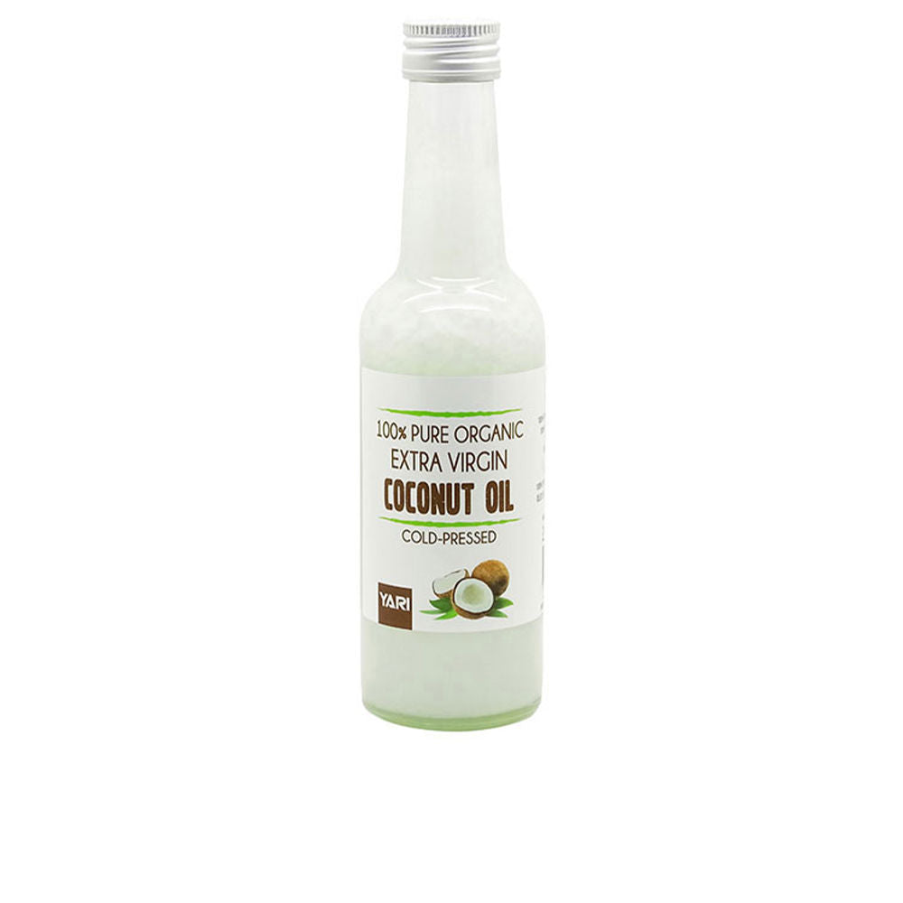 Glass bottle of cold‑pressed organic coconut oil, 250 ml, multipurpose beauty oil