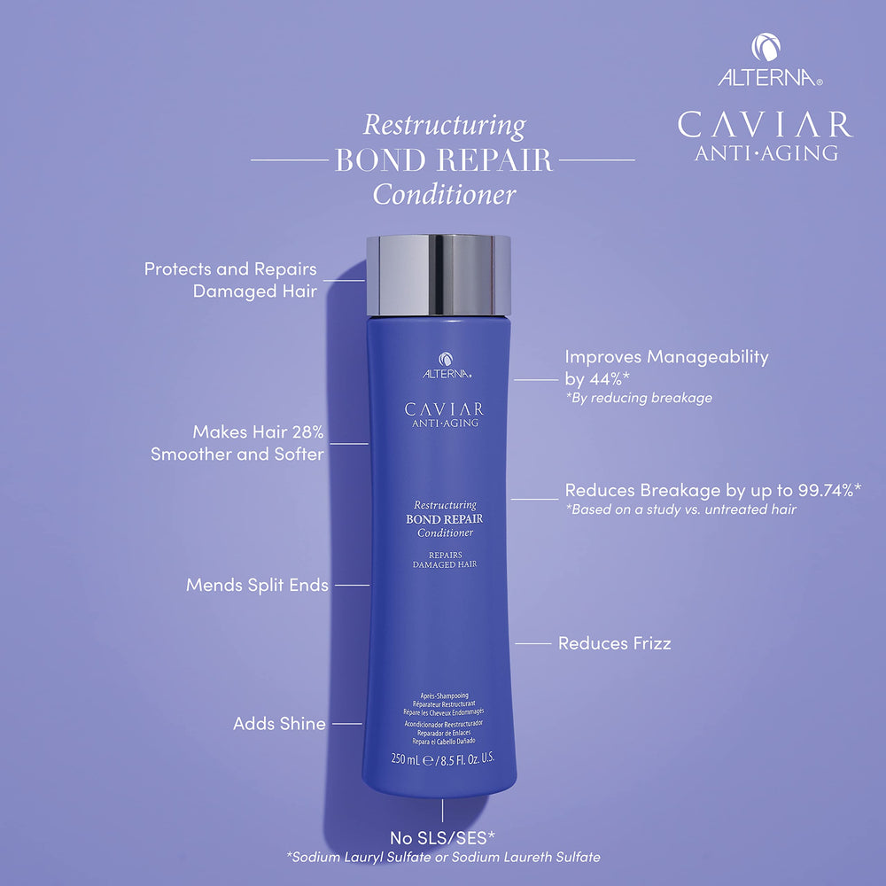 250 ml bottle of Caviar Restructuring Bond Repair Conditioner for damaged hair