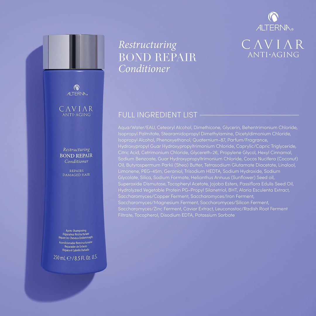 250 ml bottle of Caviar Restructuring Bond Repair Conditioner for damaged hair