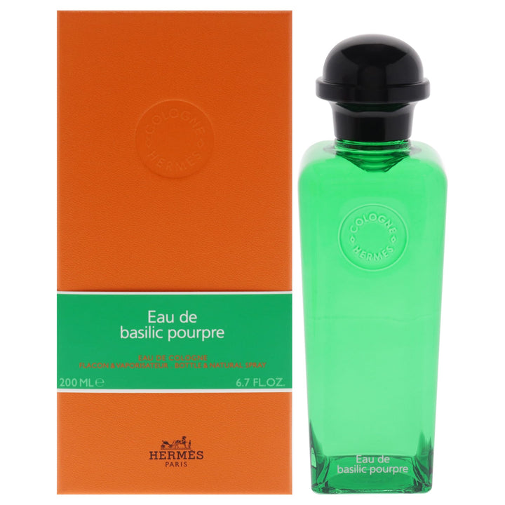 200 ml green lantern-shaped bottle of purple basil eau de parfum with orange case
