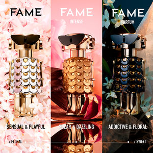 50 ml bottle of jasmine, mango and incense Eau de Parfum for Women, amber liquid