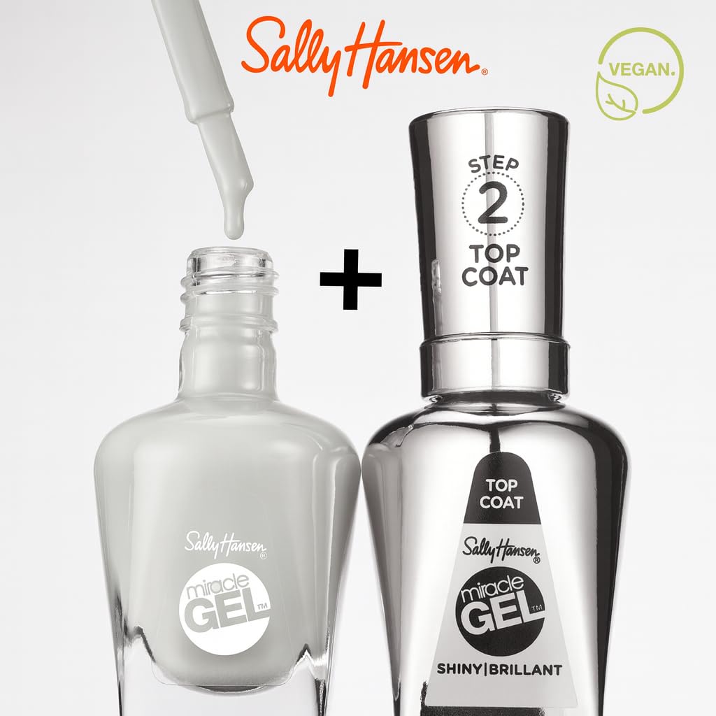 Bottle of onyx gel-effect nail polish with matching top coat, 14.7 ml