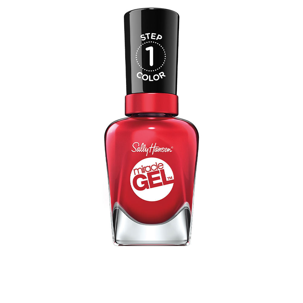 Bottle of creamy red nail polish with matching top coat, 14.7 ml, Unisex