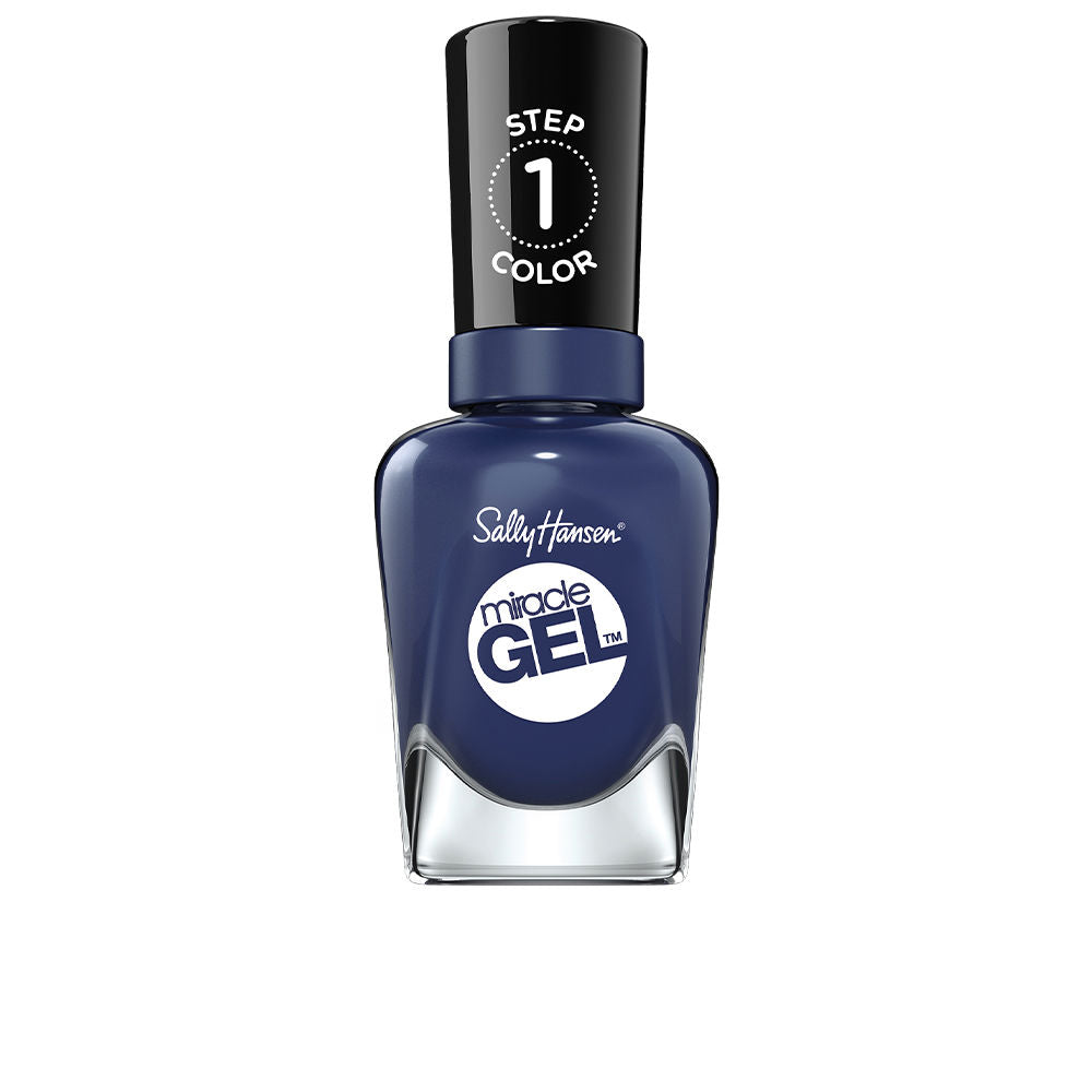 Bottle of deep blue-black nail polish labelled Midnight Mod, 14.7 ml, two-step kit