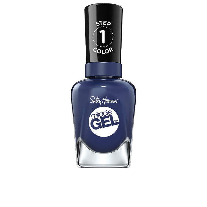 Bottle of deep blue-black nail polish labelled Midnight Mod, 14.7 ml, two-step kit