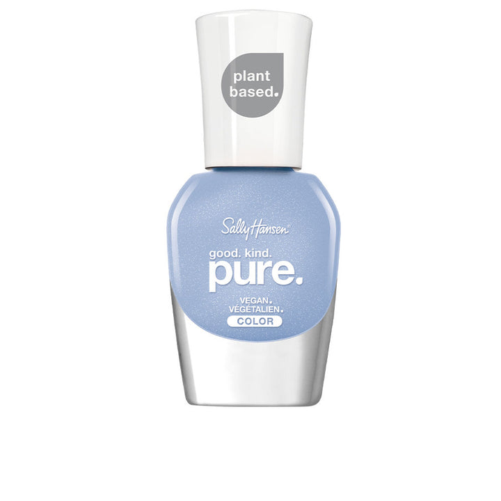 Small 10 ml bottle of crystal blue nail polish with plant‑fibre brush