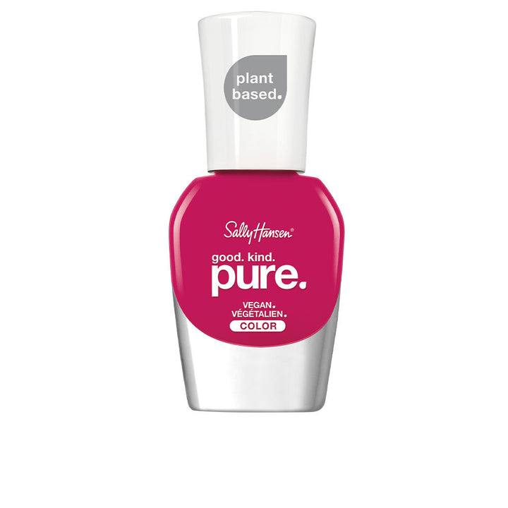 10 ml mauve-pink nail polish bottle with recycled cap and plant-fibre brush