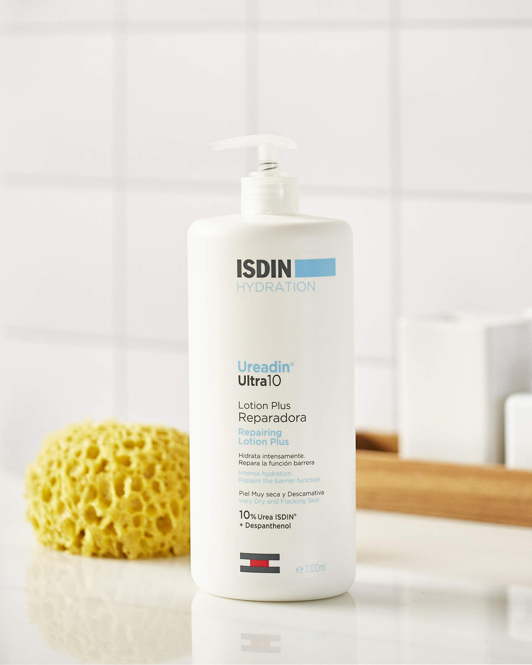Pump bottle of 1000 ml lotion for very dry skin, 10% urea, Unisex