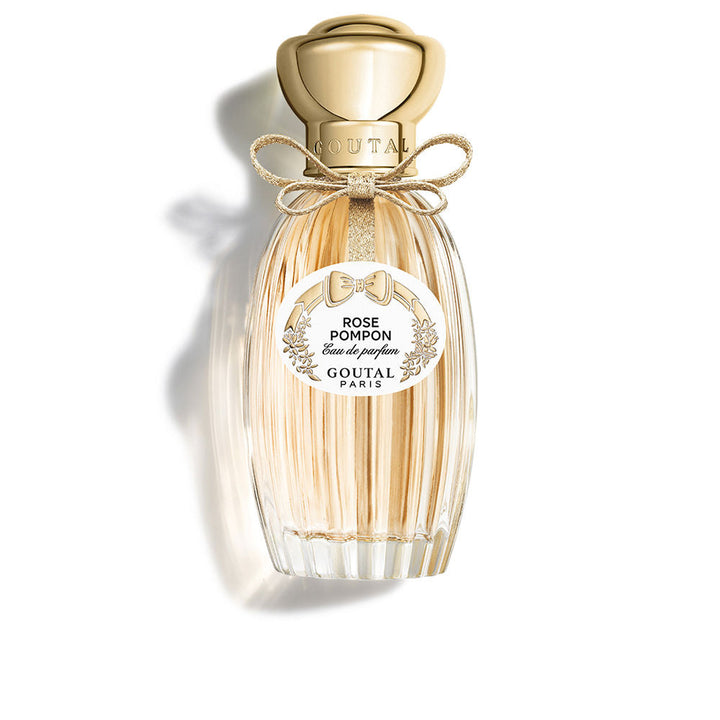 Glass perfume bottle with gilt cap, Rose Pompon Eau de Parfum 100 ml