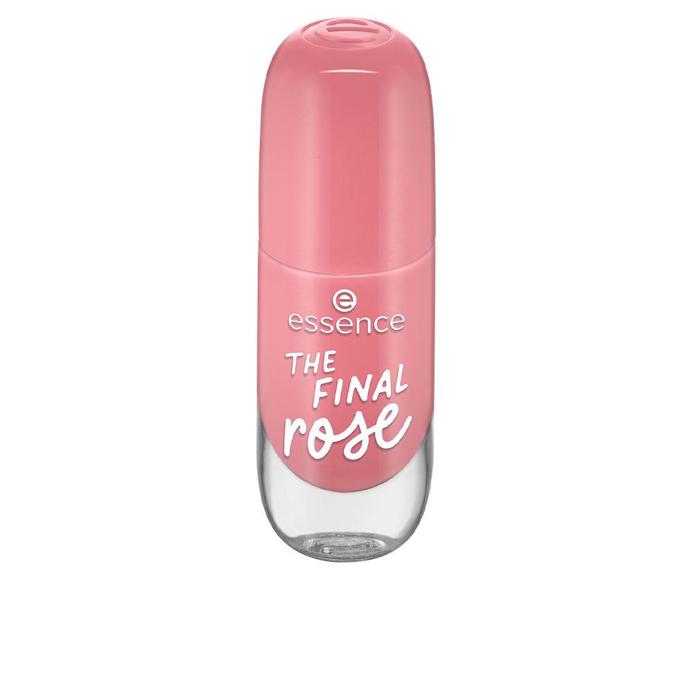 Bottle of Essence Gel Nail Colour with wide brush, glossy pink shade