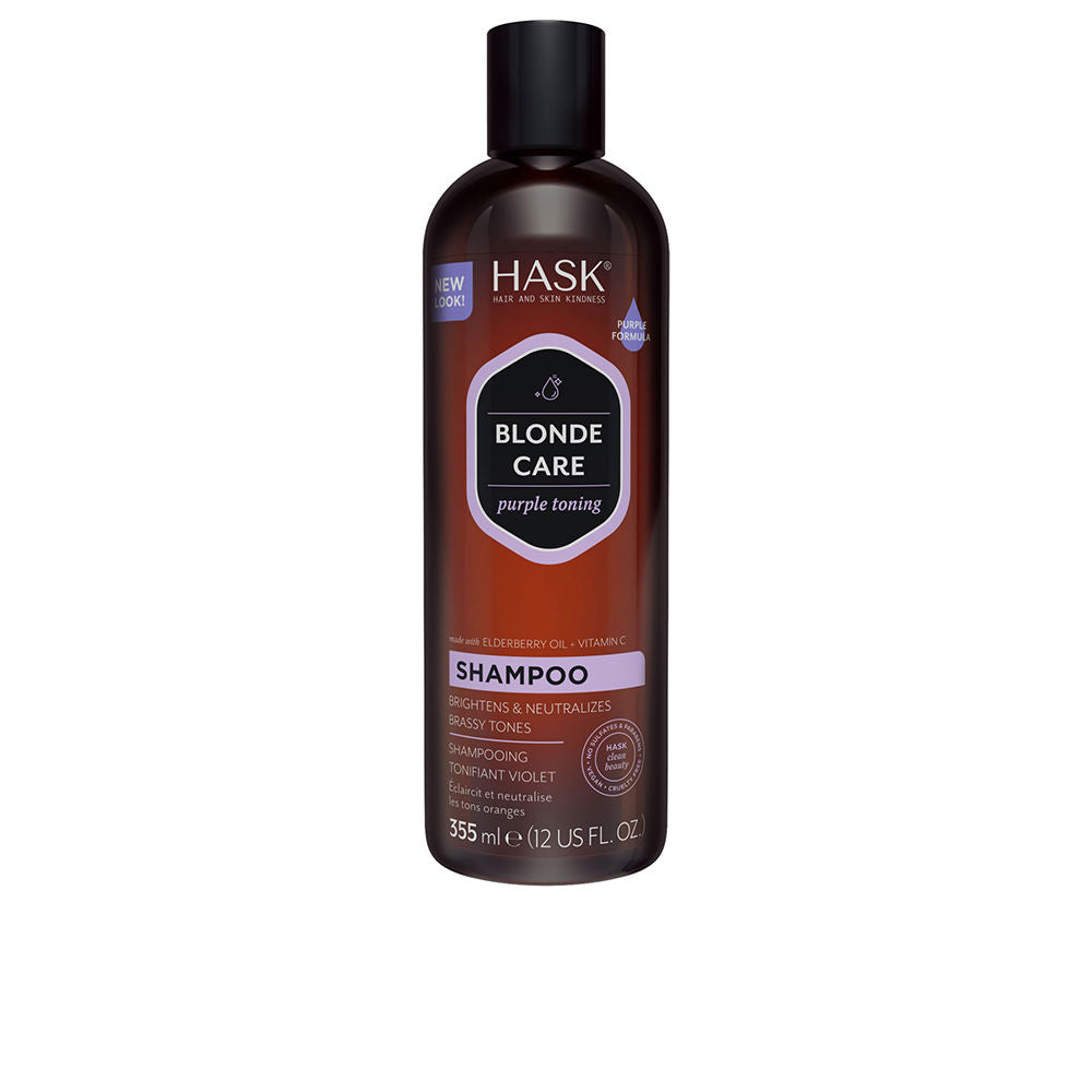 355 ml bottle of purple-toned elderberry and vitamin C blonde shampoo