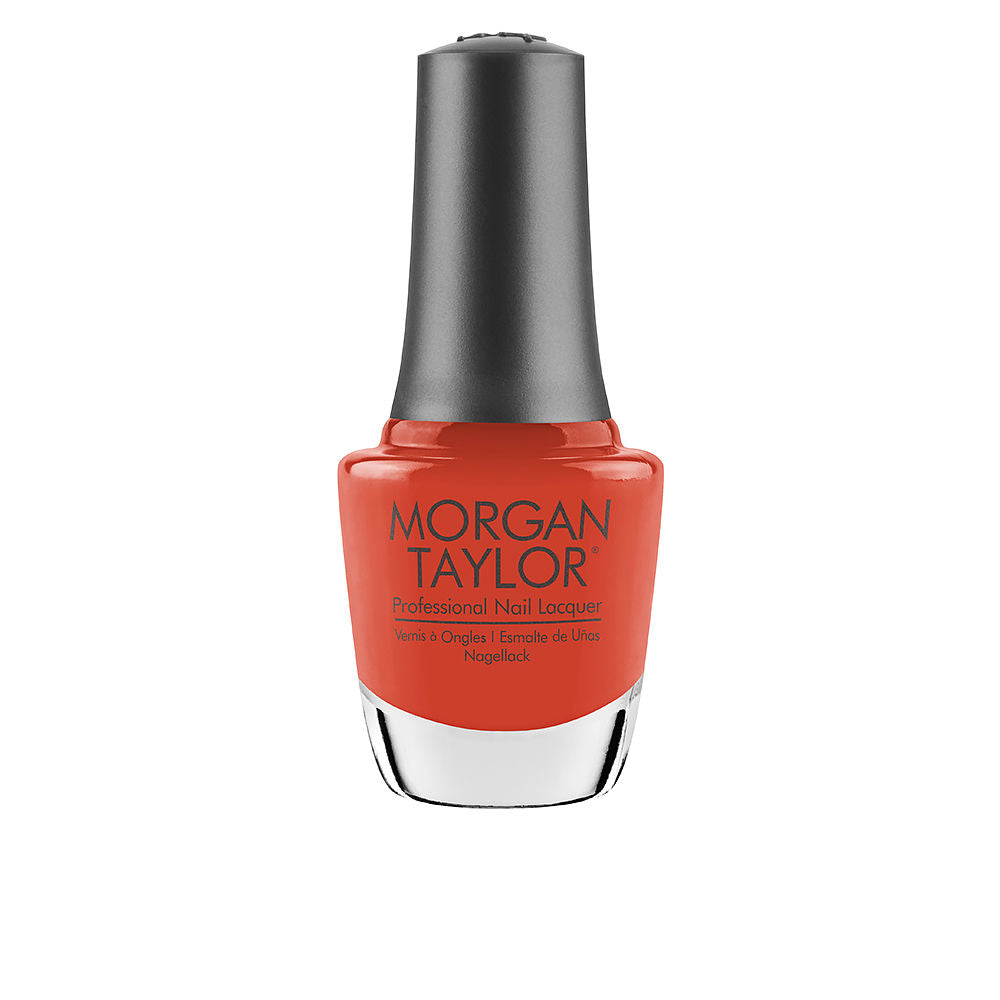 15 ml glass bottle of tiger blossom cream nail lacquer with curved brush
