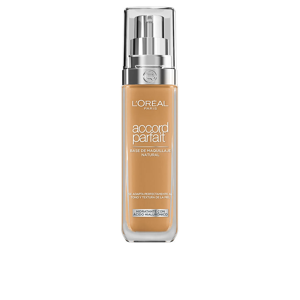 30 ml glass bottle of liquid hyaluronic foundation, medium shade 8.D/W