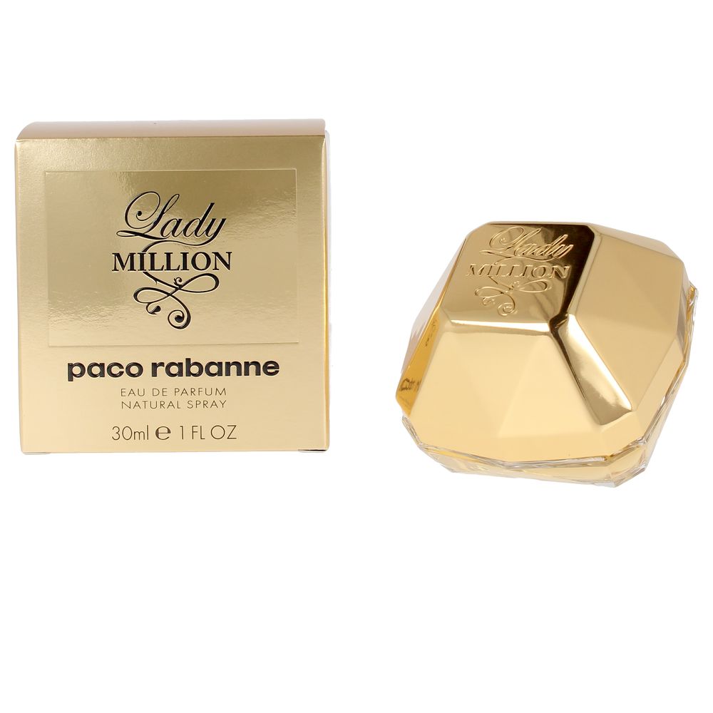 Faceted gold perfume bottle, 30 ml, floral-fruity amber Eau de Parfum for Women