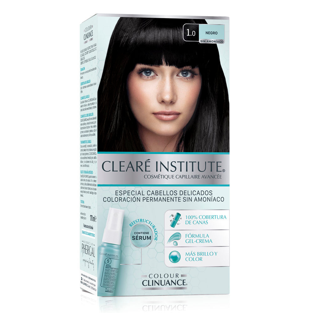 Black ammonia-free permanent hair colour kit, conditioning formula for delicate hair