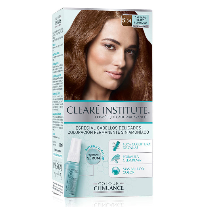 Tube of ammonia‑free brown hair colour with developer and colour‑care shampoo