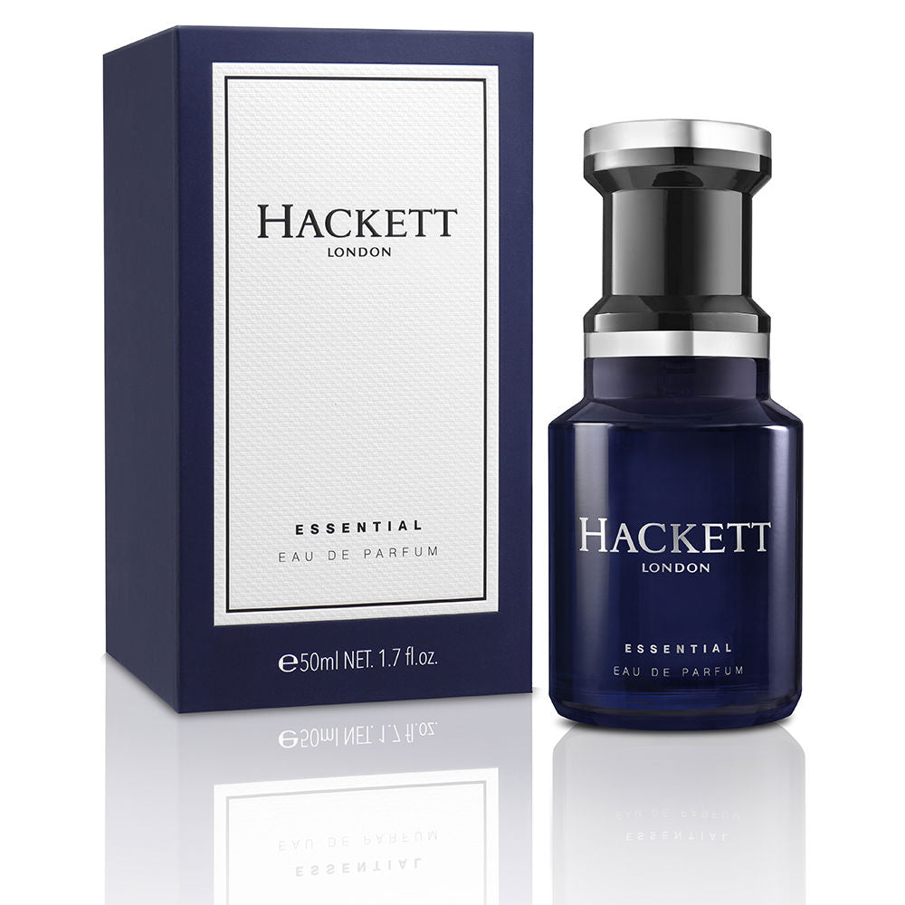 Ink-blue glass eau de parfum bottle, woody-spiced fragrance, 100 ml for the Man