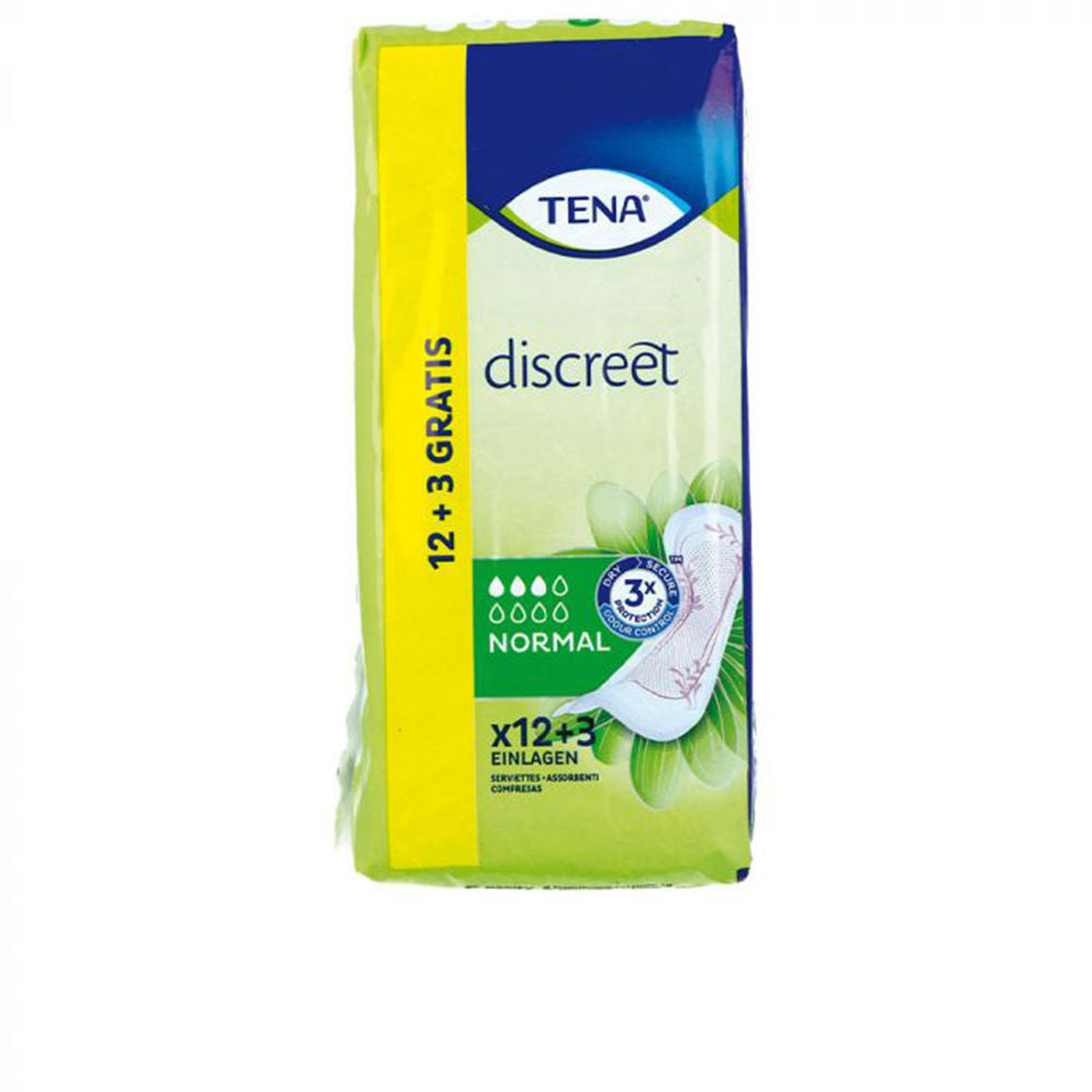 Pack of 15 discreet absorbent pads with flexible side panels for Women