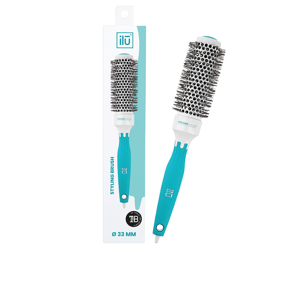 33 mm ceramic vent round brush with ergonomic non-slip handle and ionised bristles