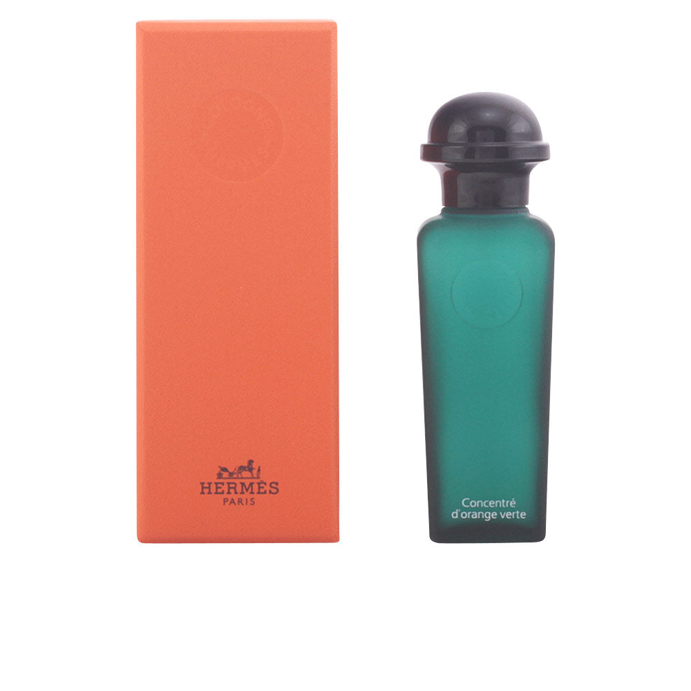 Deep green lantern-style glass bottle, orange box, 100 ml Unisex cologne