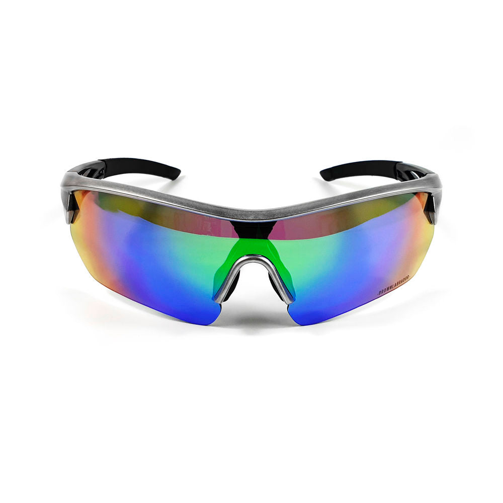 Black-blue TR90 sport sunglasses with five spare lenses and hard case, Unisex