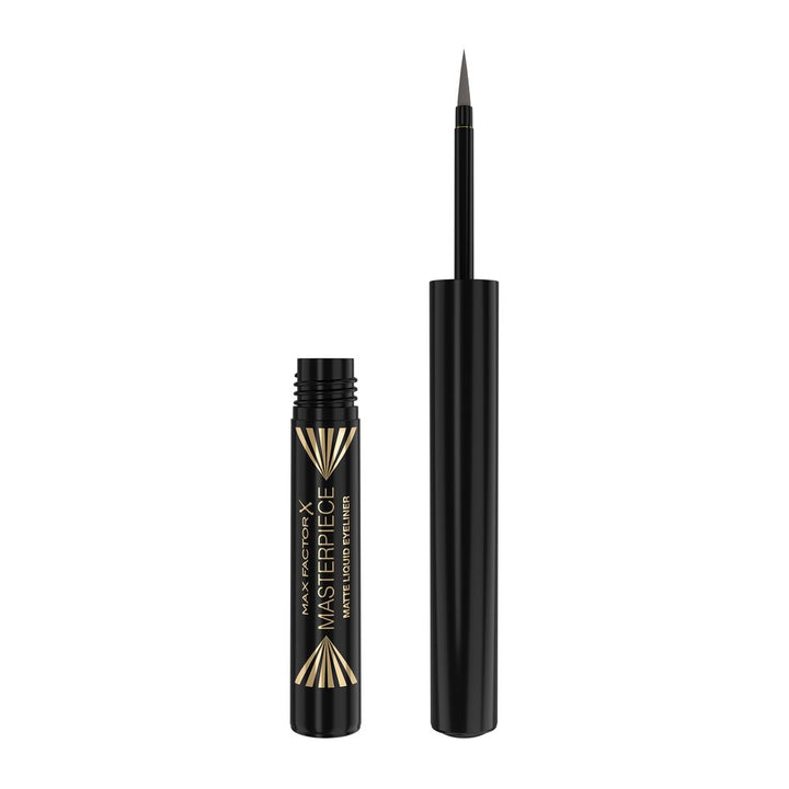 Slim matte liquid eyeliner in charcoal with tapered brush, 1.7 ml