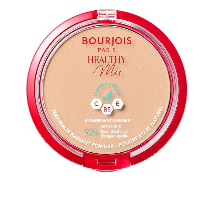 Compact powder in golden-beige shade with mirror and sponge, 10 g