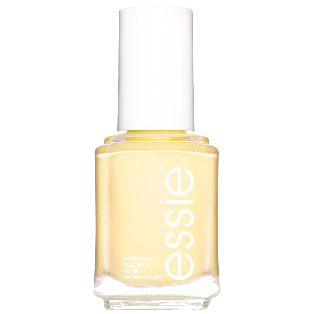 Small bottle of coral-red cream nail polish, flat brush, 13.5 ml