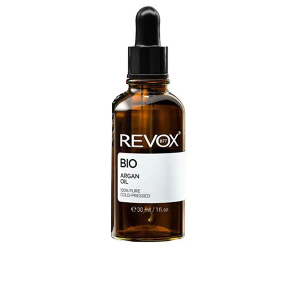 30 ml amber bottle with dropper containing organic argan facial oil