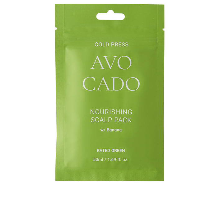 50 ml jar of avocado and banana scalp treatment, creamy texture