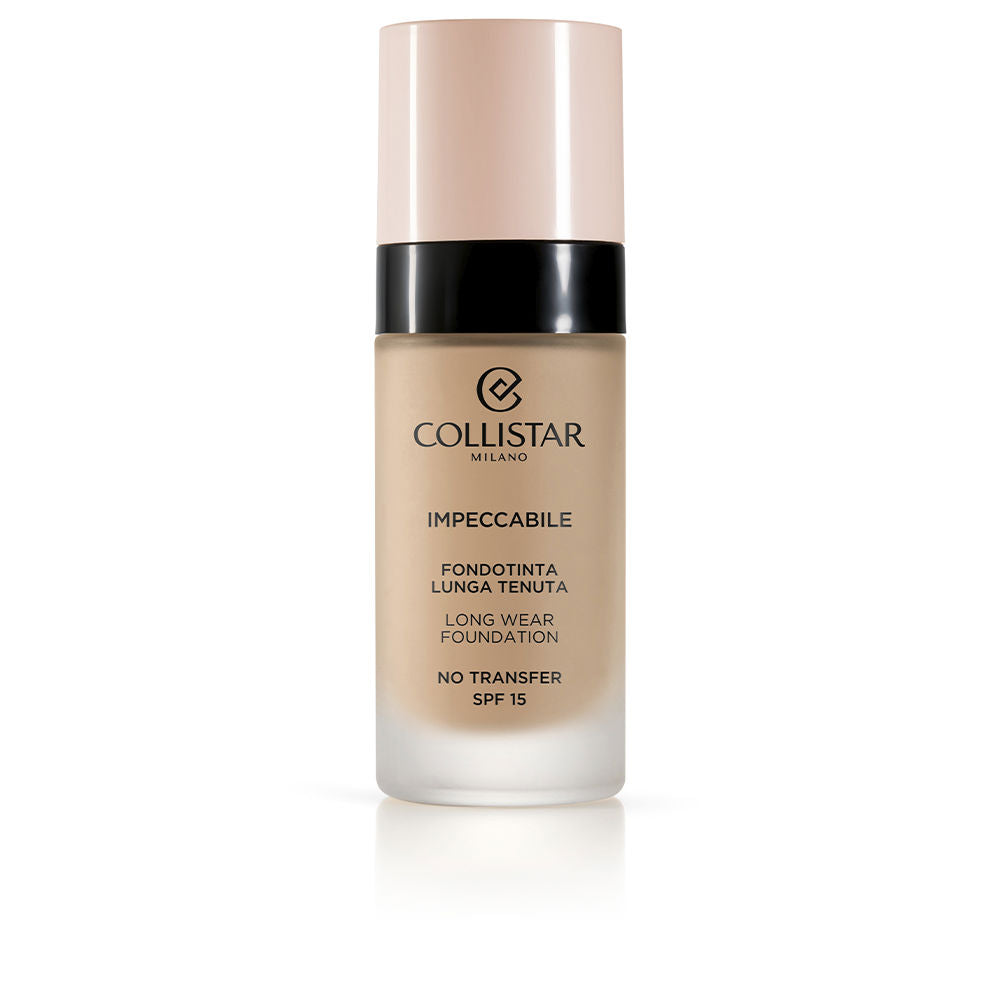 Glass tube of liquid foundation, 30 ml, lightweight matte finish, SPF 15