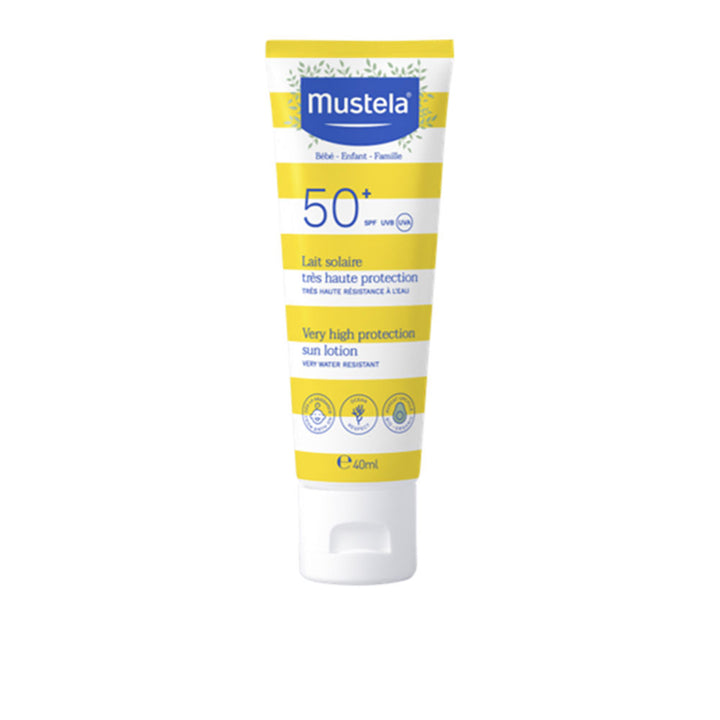 40 ml tube of SPF50+ avocado sun milk, fragrance-free, recyclable tube