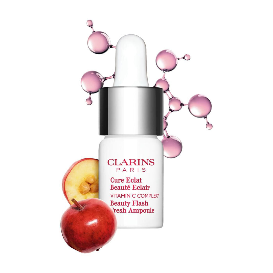 Small 8 ml clear vial of vitamin C radiance concentrate for Women, liquid serum