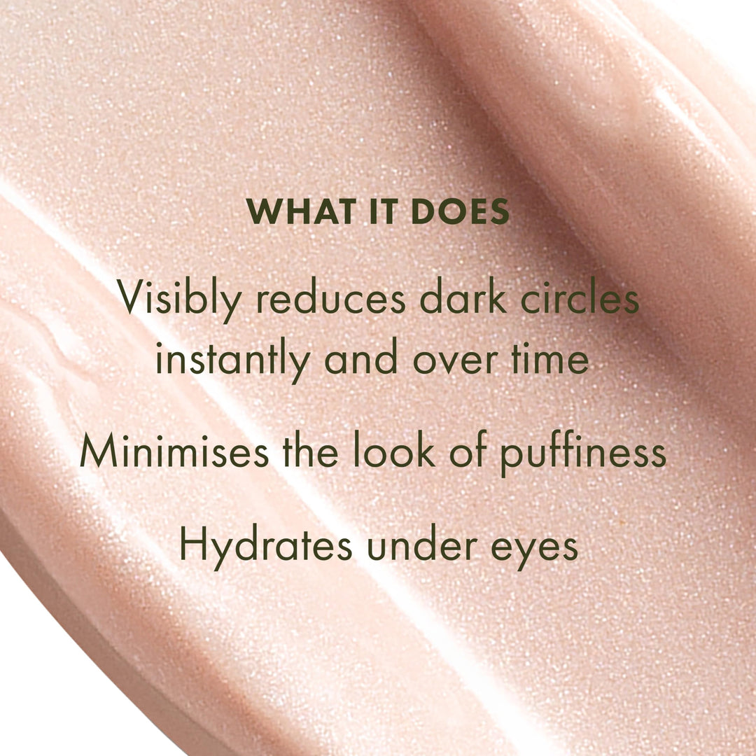 15 ml lightweight brightening eye cream tube, warm illuminating shade