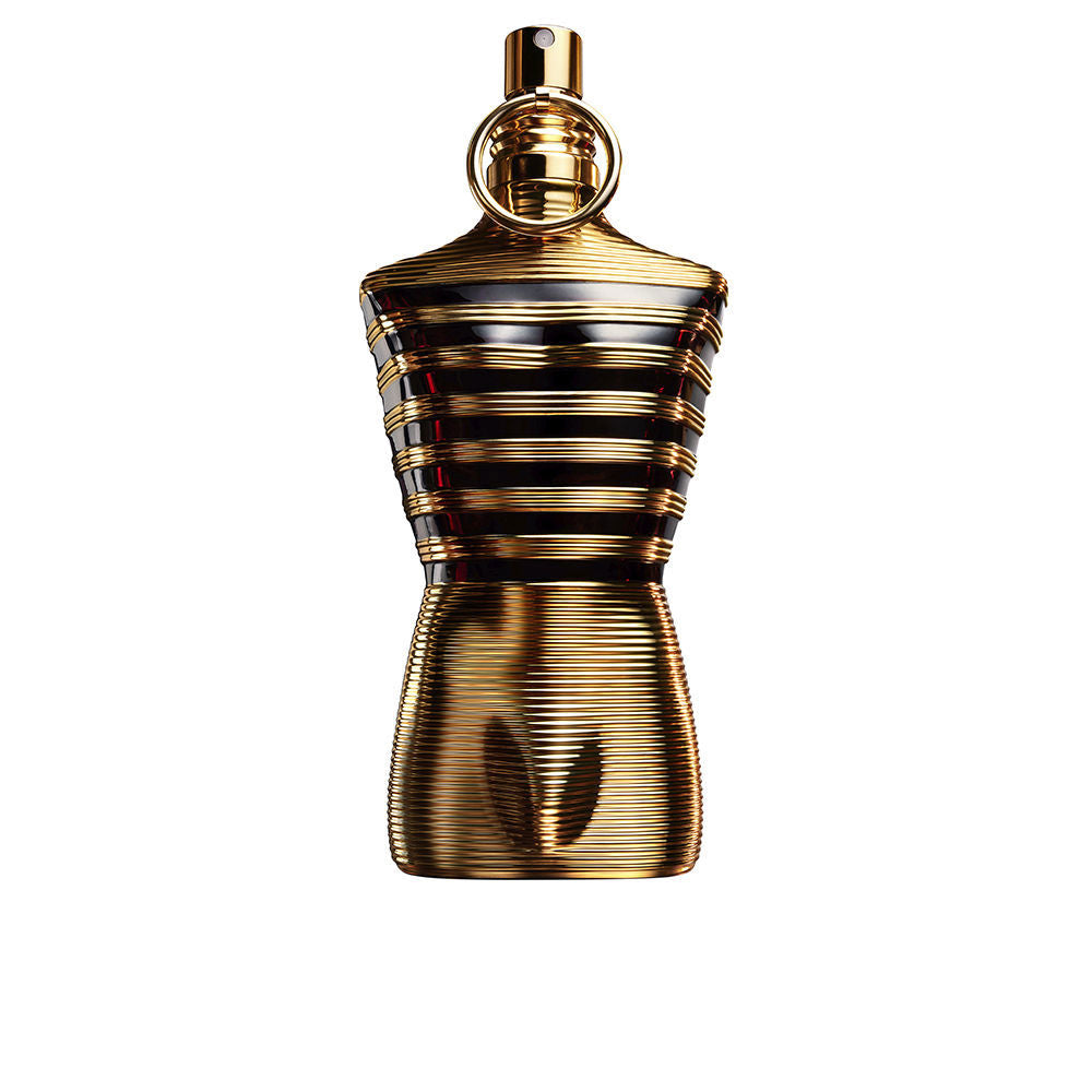 Matte-gold torso perfume bottle, amber-woody parfum, 125 ml