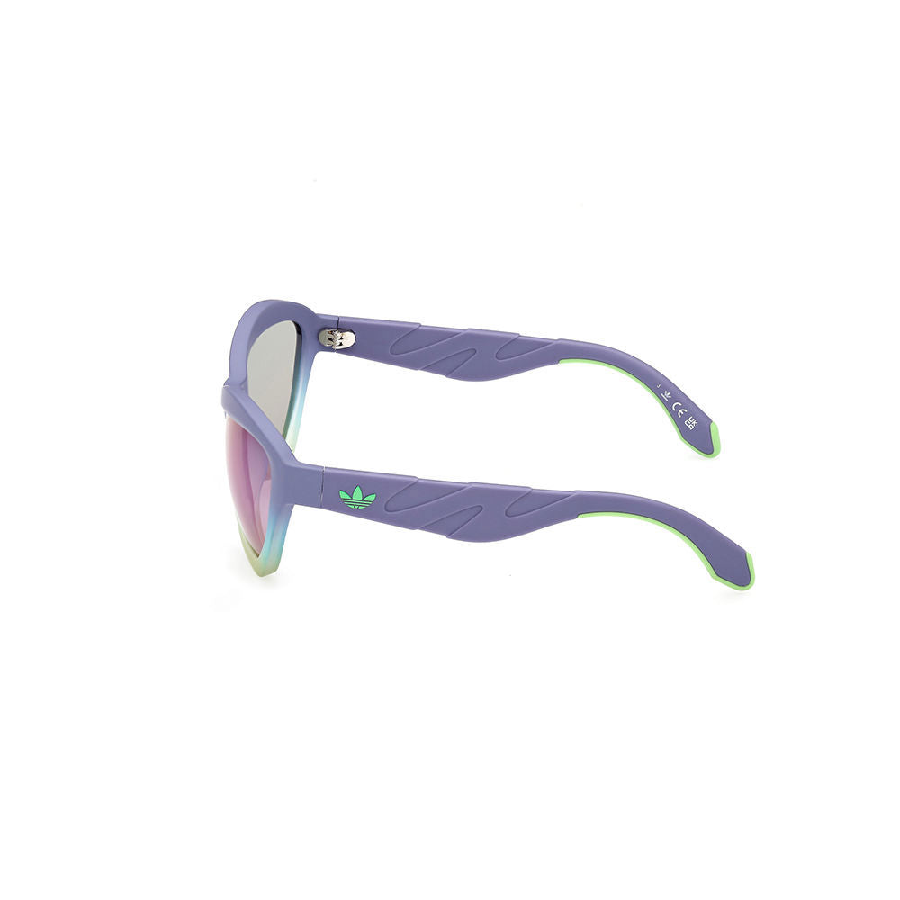 Rectangular violet sunglasses with gradient crystalline lenses, Unisex, 59/15/130 mm