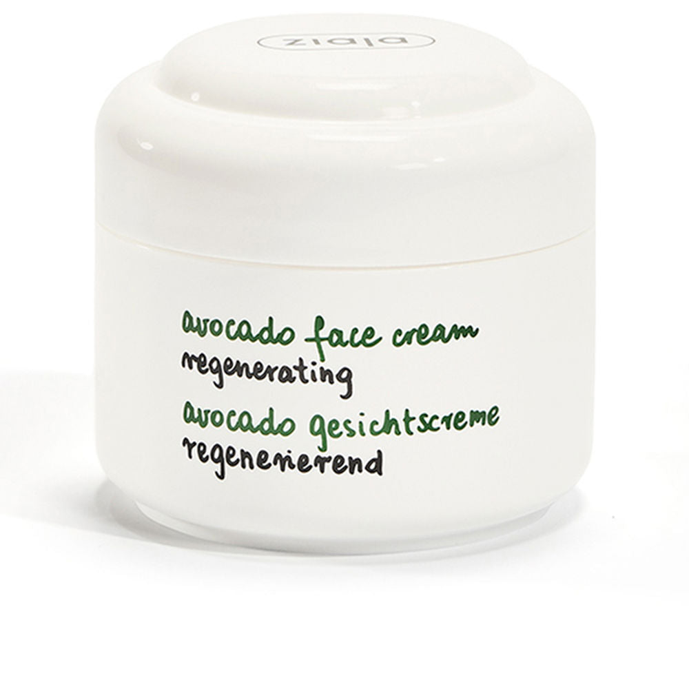 50 ml jar of avocado day cream, rich texture, natural ingredients listed