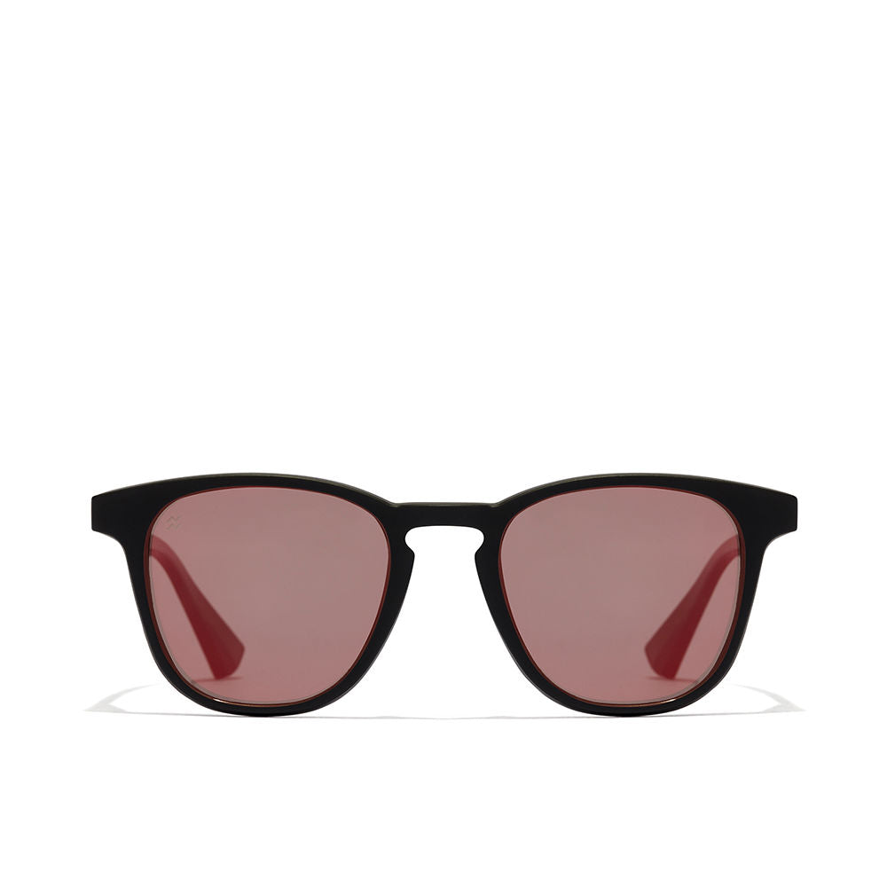 Black rectangular nylon sunglasses with polarised lenses, Unisex, 45 mm bridge
