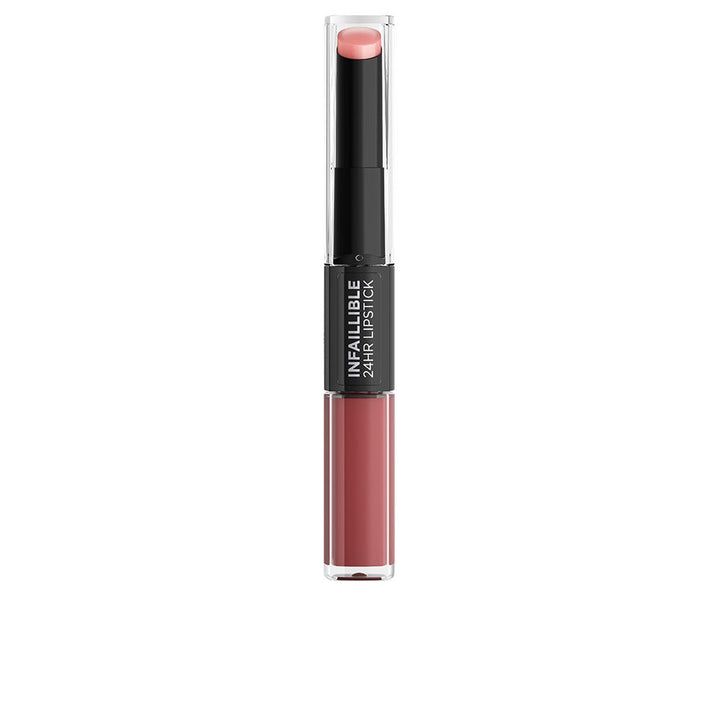 Slim lipstick bullet, satin‑velvet red shade, 5.7 g packaging